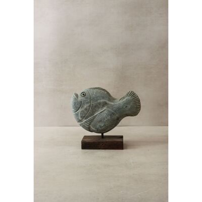 Stone Fish Sculpture - Zimbabwe - 31.4