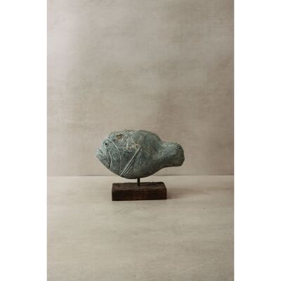 Stone Fish Sculpture - Zimbabwe - 31.5