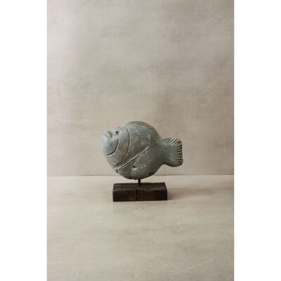 Escultura de pez de piedra - Zimbabwe - 31.6