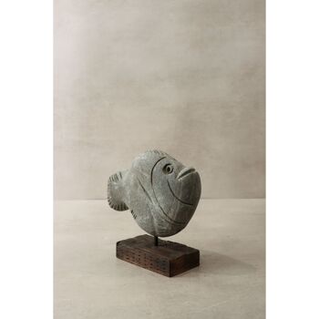 Sculpture de poisson en pierre - Zimbabwe - 31.6 3