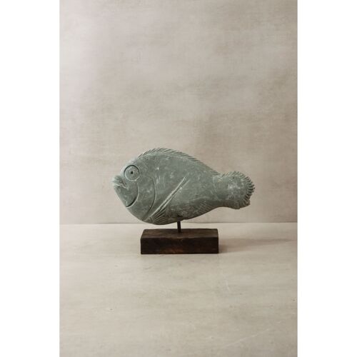 Stone Fish Sculpture - Zimbabwe - 33.2