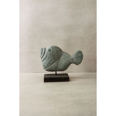 Steinfisch-Skulptur – Simbabwe – 34.1