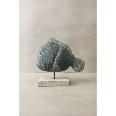 Escultura de pez de piedra - Zimbabwe - 35.1