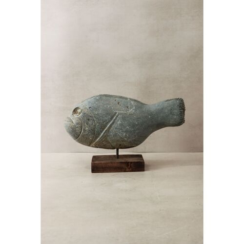 Stone Fish Sculpture - Zimbabwe - 35.2
