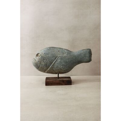 Stone Fish Sculpture - Zimbabwe - 35.2