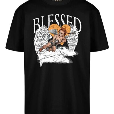 Übergroßes T-Shirt Blessed White