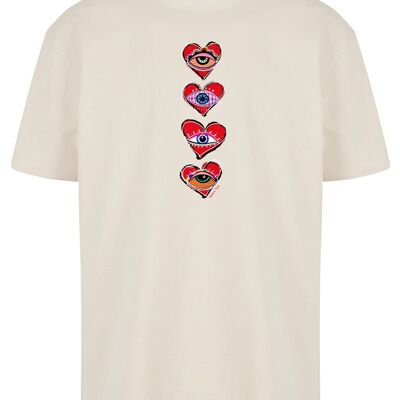 Camiseta Oversize Ojos Corazón