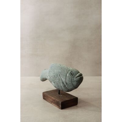 Stone Fish Sculpture - Zimbabwe - 29.2