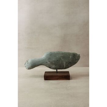 Sculpture de poisson en pierre - Zimbabwe - 29.2 4