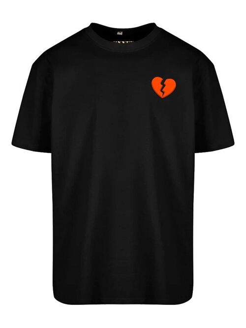 Oversized T-shirt Orange Broken Heart Velvet