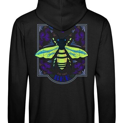 Sudadera Con Capucha Let It Bee Espalda Amarilla