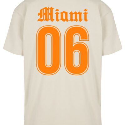 T-shirt oversize in velluto arancione Miami 06