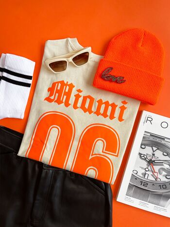 T-shirt oversize Velours Orange Miami 06 2