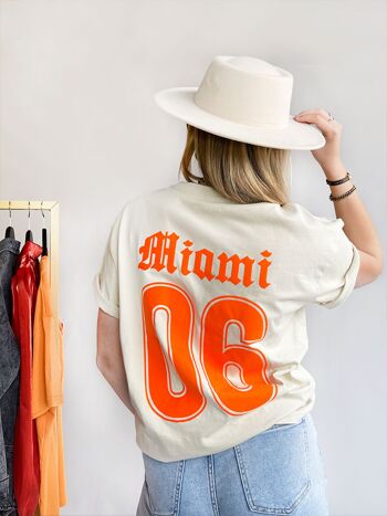 T-shirt oversize Velours Orange Miami 06 3