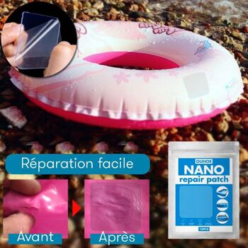 SUPER NANO : 10 Patchs de Réparations Imperméables pour Piscines, Bouées, Matelas 9