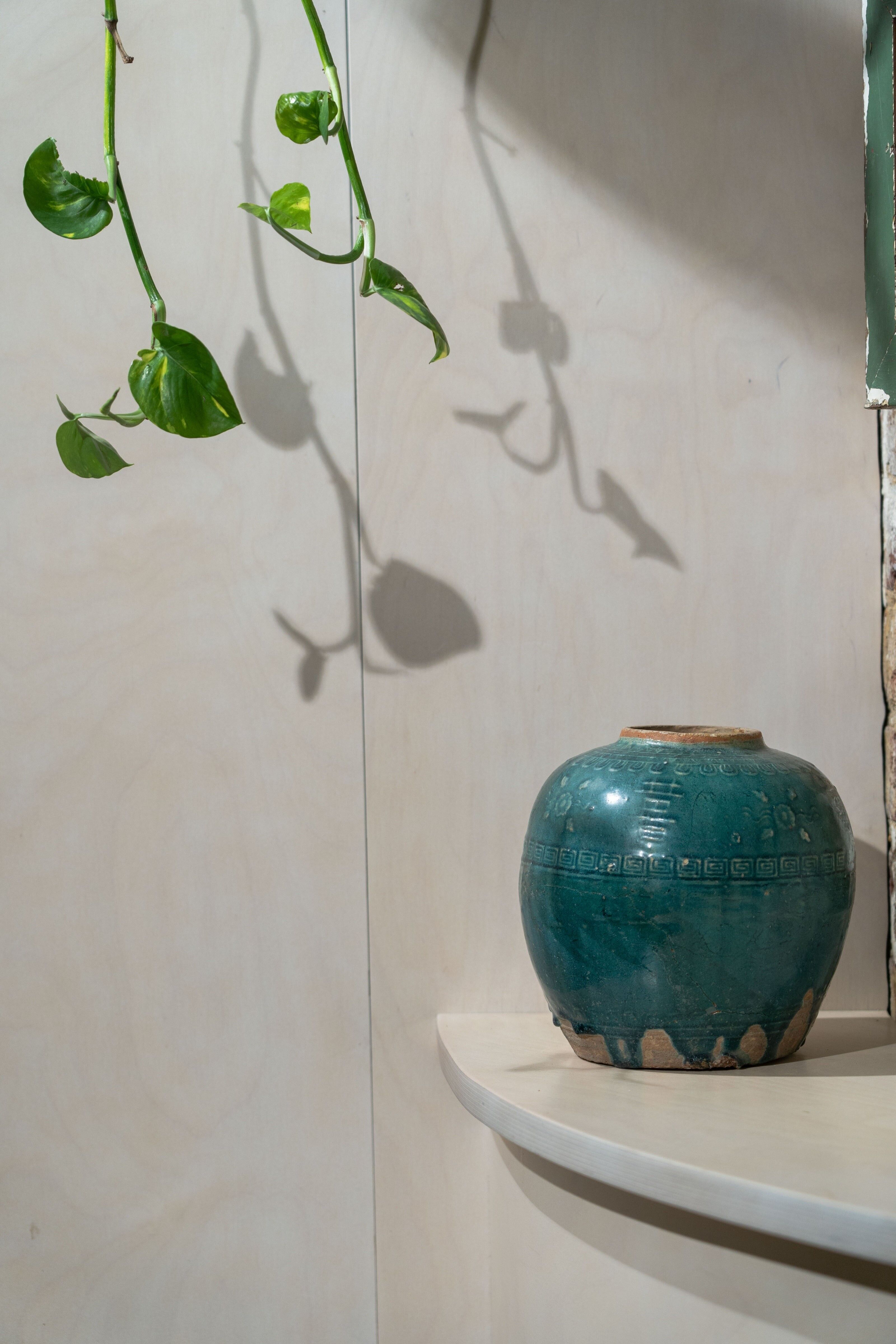 Ancien Pot Asiatique Bleu N°1