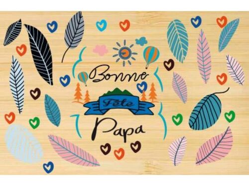 Carte postale en bamboo - CM0264 - Cartes de Vœux, Cartes de Vœux > Fête des Pères