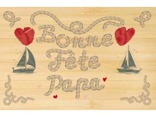 Carte postale en bamboo - CM0266 - Cartes de Vœux, Cartes de Vœux > Fête des Pères