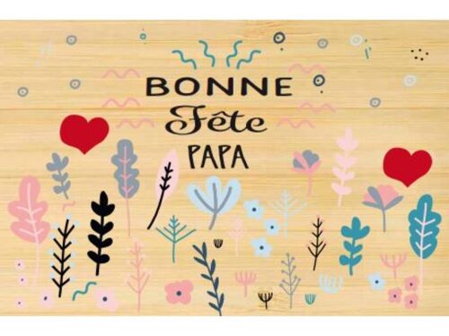 Carte postale en bamboo - CM0267 - Cartes de Vœux, Cartes de Vœux > Fête des Pères