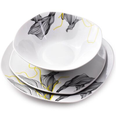 LEA BLACK Dinner Set 18 Pieces