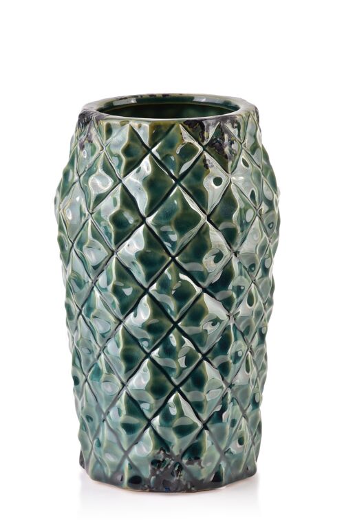 TAMANI GREEN Vase 12,5x12,5xh20,5cm