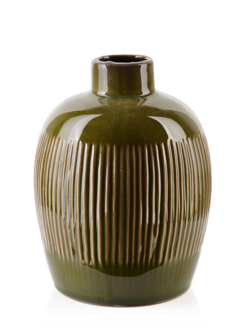 GIOVANI GREEN Vase 13,5X13,5Xh17,5cm 
