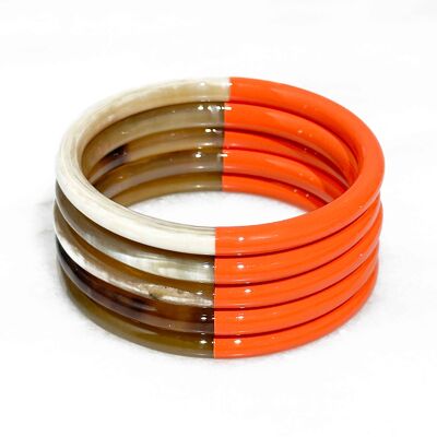 Buntes Armband aus echtem Horn – Orange