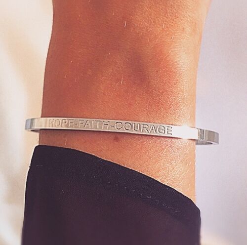 HOPE FAITH COURAGE Affirmation Bracelet (Silver)