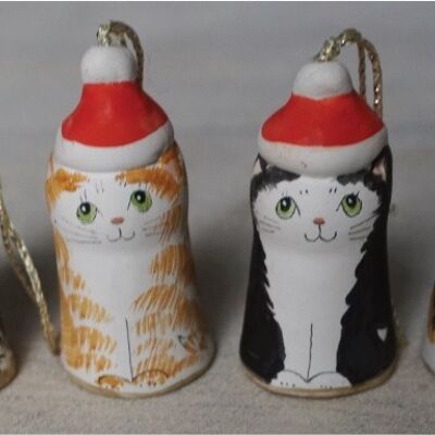 Merryfield Pottery - Decoraciones navideñas de gatos de piel