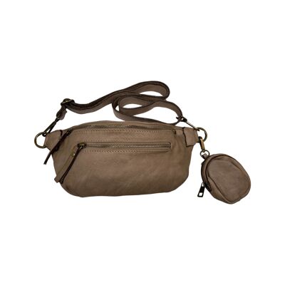 SAC BANANE CUIR WASHED GIULIA S BEIGE