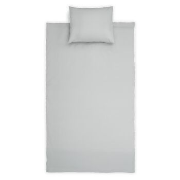 Housses de couette 1 personne en percale de coton Studio Hemliv gris clair 140x220 2