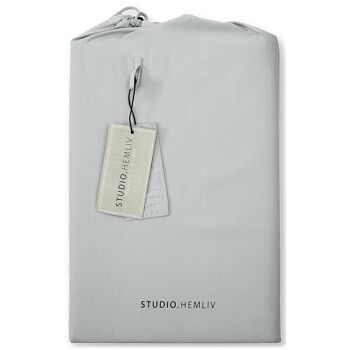 Housses de couette 1 personne en percale de coton Studio Hemliv gris clair 140x220 5