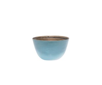 IBILI - Bowl de Bamboo Natural Turquesa Mate 14x8 cms para Alimentos Secos - Elegancia y Sostenibilidad en tu Mesa