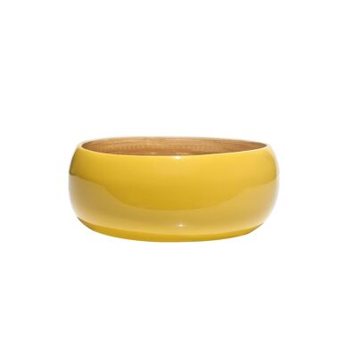 IBILI - Glossy Mustard Natural Bamboo Bowl 15x6 cm for Dry Food - Elegance and Sustainability on your Table