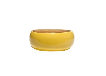 IBILI - Cuenco de Bamboo Natural Mostaza Brillo 15x6 cms para Alimentos Secos - Elegancia y Sostenibilidad en tu Mesa