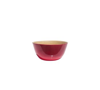 BOL BAMBOU NATUREL BRILLANT CERISE 15X6 - IBILI 1