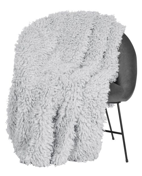 Wooly blanket - throw - Silver
