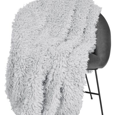 Wooly blanket - throw - Silver