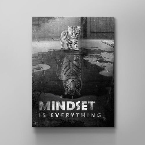 MINDSET IS EVERYTHING #Tiger - Englisch - 80 X 60 CM - Ohne Rahmen