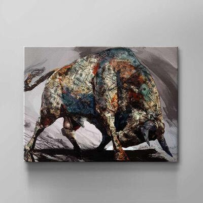 Money Bull - 80 X 60 CM - Without frame - Without hanging set