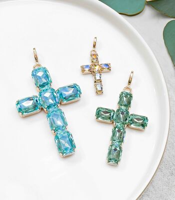 Croix en cristal - Pendentif - Vert 2