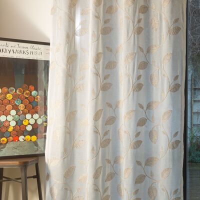 BELLERIVE Embroidered Voile Curtain - Eyelet Panel - 140 x 260 cm - 100% polyester