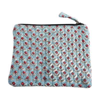 “Azul 2” printed cotton pouch