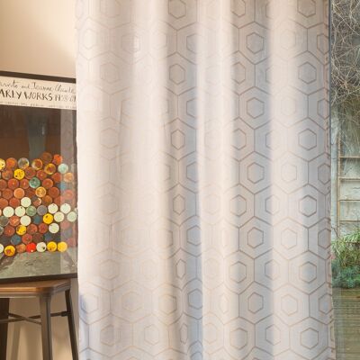 Rideau Voilage TOKYO - Col Gris - Panneau à oeillets - 140 x 260 cm - 100 % pes