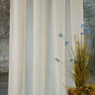 LINO Tenda in Voile Larga - Colore Naturale - Pannello con Occhielli - 200 x 260 cm - 75% pes 25% lino