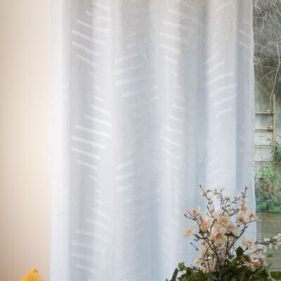 Tenda trasparente ZEBRA - Colletto bianco - Pannello con occhielli - 140 x 260 cm - 100% poliestere