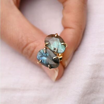 Labradorite-Stud Earring