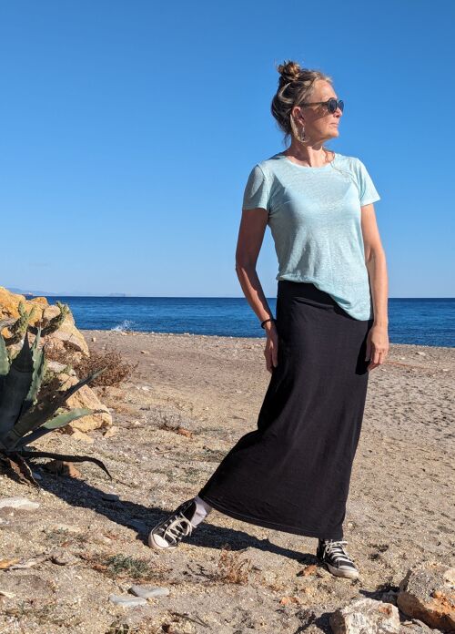 Hemp jersey maxi skirt.