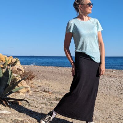 Hemp jersey maxi skirt.