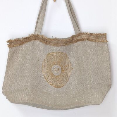 Borsa tote in tela naturale di pura canapa